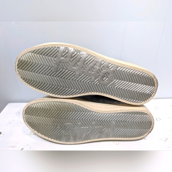 P448‎ High Top Skater Shoe Size 39 9 Denim Leather Burlap - Picture 5 of 10